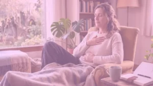 Persona respirando con calma durante un ataque de pánico con apoyo psicológico