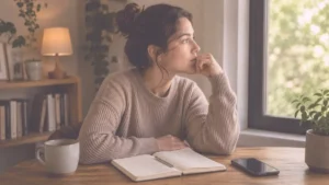 Persona reflexionando sobre si necesita terapia o apoyo emocional