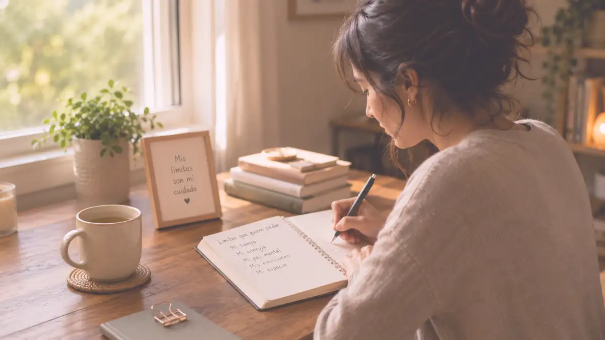 Persona escribiendo sobre poner límites emocionales