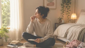 Mujer adulta reflexionando sobre TDAH y diagnóstico tardío