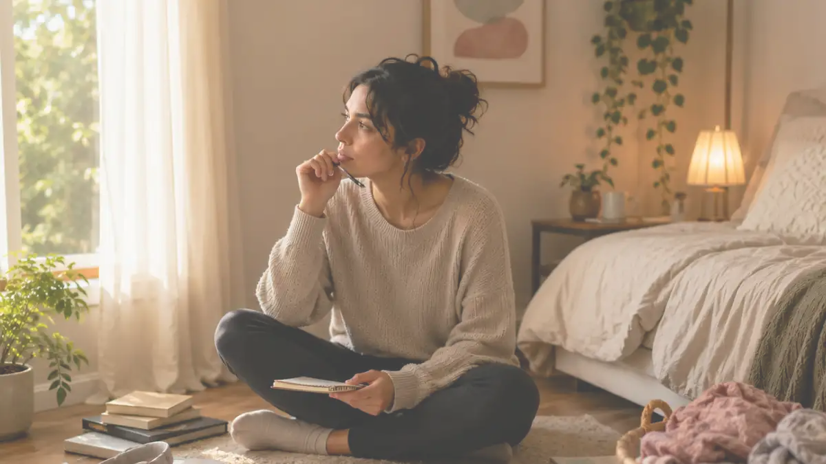 Mujer adulta reflexionando sobre TDAH y diagnóstico tardío